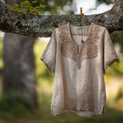 Mandala Short-sleeved V-neck Top