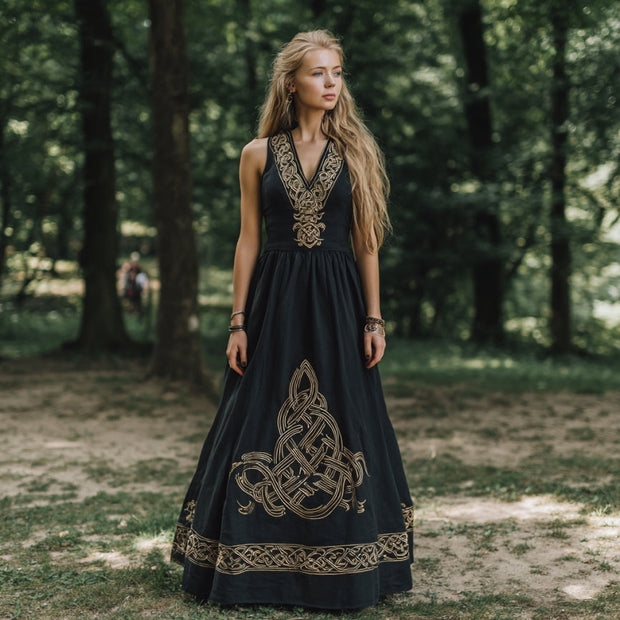 Women's Vintage Celtic Knot Art Tank Maxi Dress