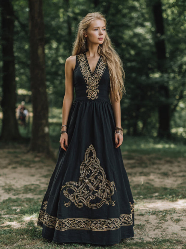 Women's Vintage Celtic Knot Art Tank Maxi Dress
